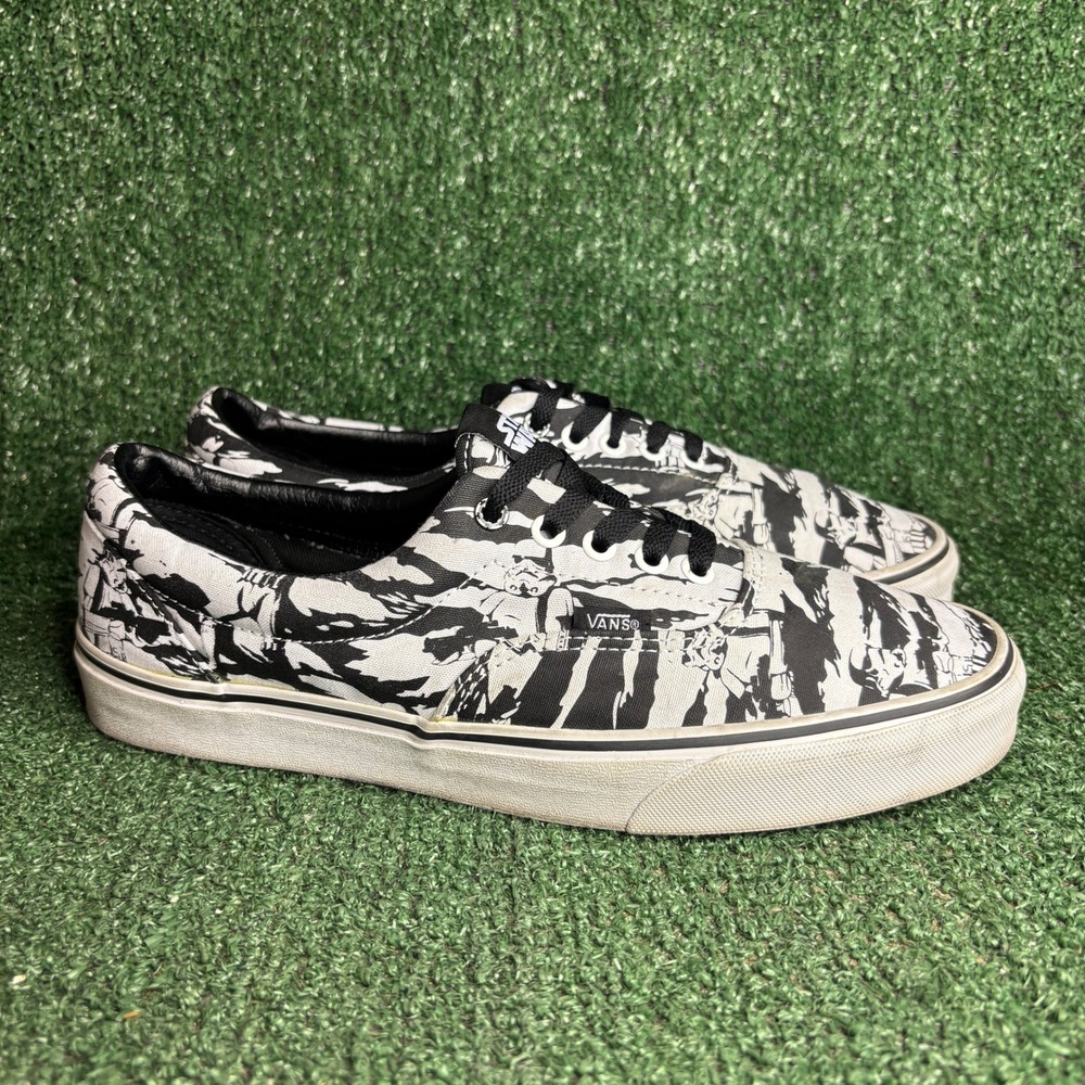 Vans‎ Era Star Wars Stormtrooper Camo Print Skate Sneakers Black White Mens 10.5